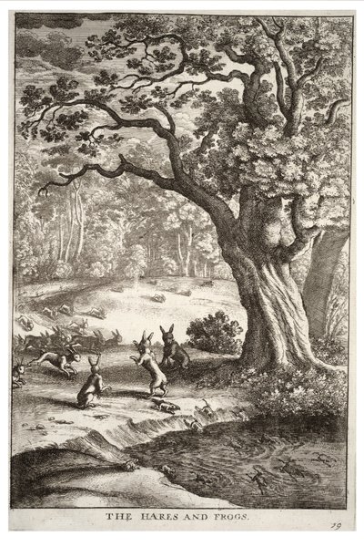 The Hares and Frogs by Wenceslaus Hollar